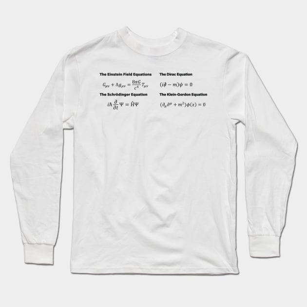 Theoretical Physics Equations Long Sleeve T-Shirt by ScienceCorner